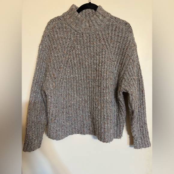 a new day Sweaters - A New Day Mock Neck Chunky Sweater Size M Gray/Multicolor Fleck Long Sleeve